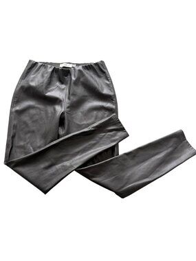 ICHI faux-leather leggings Trousers Elastic Waist Slim Fit Pants Size 42